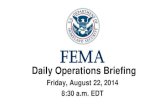 FEMA Daily Operations Briefing for Aug 22, 2014