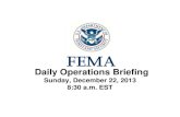 FEMA Operations Brief for Dec 22, 2013