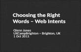 Choosing the Right Words - Web Intents/Actions