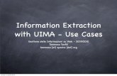 Information Extraction with UIMA - Usecases