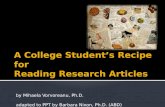A College Student’s Recipe For Reading Research Articles
