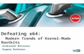 Defeating x64: Modern Trends of Kernel-Mode Rootkits