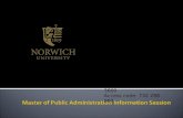 Norwich University - Master of Public Administration April Webinar