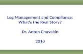 Log management and compliance: What's the real story? by Dr. Anton Chuvakin