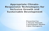 Appropriate Climate Responsive Issues For Inclusive Growth And Sustainable Development In India