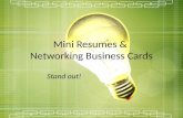 Outside the Box Job Searching - Mini Resumes & Networking Cards