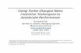 Turbo charged sales incentive techniques to accelerate performance