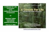 Climate for Life Presentation California Academy of Sciences