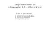 Uppgift 3e - presentation av några webb 2.0-verktyg