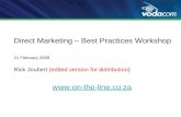 Direct Marketing – Best Practices Workshop   Rick Joubert   Vodacom (Tin180 Com)