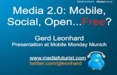 Media 2.0: Open, Mobile... and Paid?  Gerd Leonhard at Mobile Monday / Kudos Awards in Munich