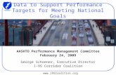 Data to Support Performance Targets for Meeting National Goals