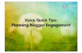 Voice Quick Tips: Planning Blogger Engagement