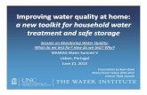 Improving water quality at home: a new toolkit for household water treatment and safe storage