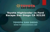 Toyota Highlander vs Ford Escape San Diego CA 92120