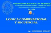 1 UNIVERSIDAD NACIONAL DE INGENIERIA LOGICA COMBINACIONAL Y SECUENCIAL FACULTAD DE INGENIERIA QUIMICA Y MANUFACTURERA Ing. JORGE COSCO GRIMANEY CONTROLES.