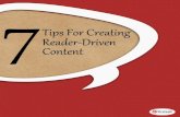 7 Tips For Creating Reader Driven Content