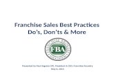 Franchise Sales Best Practices - Do's, Don'ts & More!