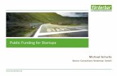 Public Funding for Startups