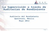 La Supervisión a través de Auditorías de Rendimiento Auditoría del Rendimiento Queretaro, México Mayo 2012 Page 1.