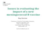 Issues in evaluating the impact of a new meningococcal B vaccine