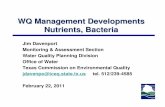 Water Quality Managements Developments: Nutrients and Bacteria