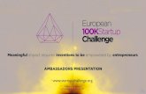 European 100KStartup Challenge - Ambassadors presentation