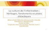 Culture de l'information, didactique et héritages documentaires