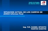 Ing. T.M. DANIEL SPOSITO MARTIN SINISTRI SITUACION ACTUAL DE LOS CAMPOS DE JUEGO Informe Final Unión de Rugby de Buenos Aires.