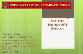 Incarnate word   advocating for the nonprofit sector june 2013