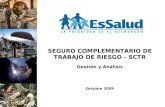 SEGURO COMPLEMENTARIO DE TRABAJO DE RIESGO - SCTR Gestión y Análisis Octubre 2009.