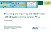 Measuring and improving effectiveness of african ag research systems   asti - iaae