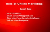 Role of Online Marketing Guest Lecture, Suresh Babu - Christ University Bangalore