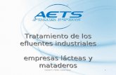 FASEP n°695 Colombia1 Tratamiento de los efluentes industriales empresas lácteas y mataderos.