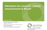 Altmetrics for research: impact measurement &#hcsm