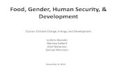 Climate Change: Gender, Food Security, Human Security, & Development-Overview