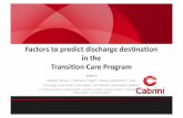 Tash Brusco - Cabrini Health - Factors that Predict Discharge Destination for Patients in a Transition Care Program