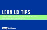 Lean UX Tips