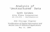 Analysis of ‘Unstructured’ Data
