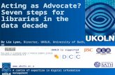 Acting as Advocate? Seven steps for libraries in the data decade