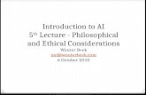 Introduction to AI - Fifth Lecture