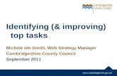 Identifying and improving top tasks