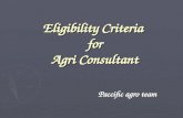 Eligibility Criteria for Agri Consultants