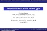 Propositional Equality and Identity Types