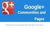 Google+ Communities and Pages