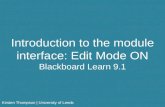 Introduction to the module interface in Blackboard Learn 9.1: Edit Mode ON