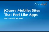 jQuery Mobile: Sites That Feel Like Apps