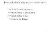 1 Probabilidad Conjunta y Condicional (Probabilidad Conjunta) Probabilidad Condicional Probabilidad Total Teorema de Bayes.