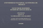 UNIVERSIDAD NACIONAL AUTÓNOMA DE MÉXICO FACULTAD DE INGENIERÍA DIVISIÓN DE CIENCIAS BÁSICAS CÁLCULO II GRUPO: 09 LA INFLACIÓN Y LOS SALARIOS ALUMNO: JOSÉ.