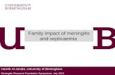 Family impact of meningitis and septicaemia